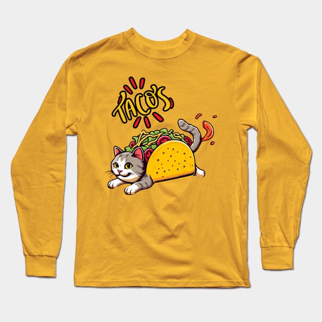 Taco Cat Long Sleeve T-Shirt by mieeewoArt